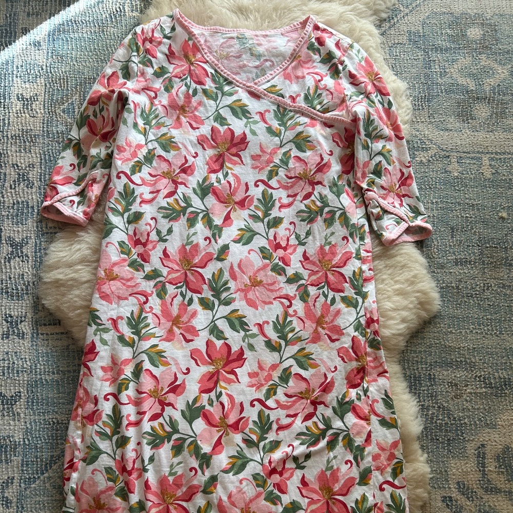 Garnet Hill Asian Wrap Gown with 3/4 Sleeves